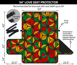 Geometric Reggae Pattern Print Loveseat Protector