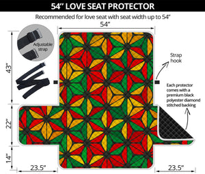 Geometric Reggae Pattern Print Loveseat Protector