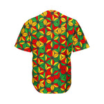 Geometric Reggae Pattern Print Men's Baseball Jersey