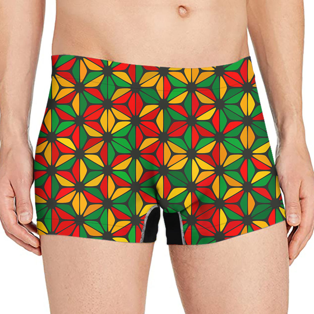 Geometric Reggae Pattern Print Men's Boxer Briefs