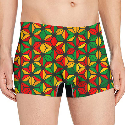 Geometric Reggae Pattern Print Men's Boxer Briefs