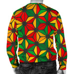 Geometric Reggae Pattern Print Men's Crewneck Sweatshirt GearFrost