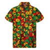 Geometric Reggae Pattern Print Men's Short Sleeve Shirt