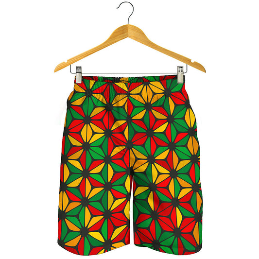 Geometric Reggae Pattern Print Men's Shorts