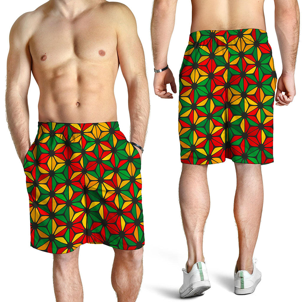 Geometric Reggae Pattern Print Men's Shorts