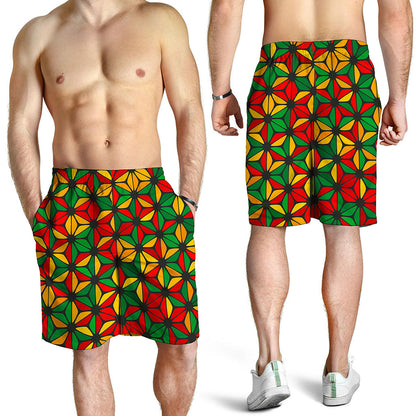 Geometric Reggae Pattern Print Men's Shorts