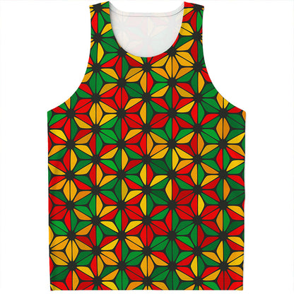 Geometric Reggae Pattern Print Men's Tank Top