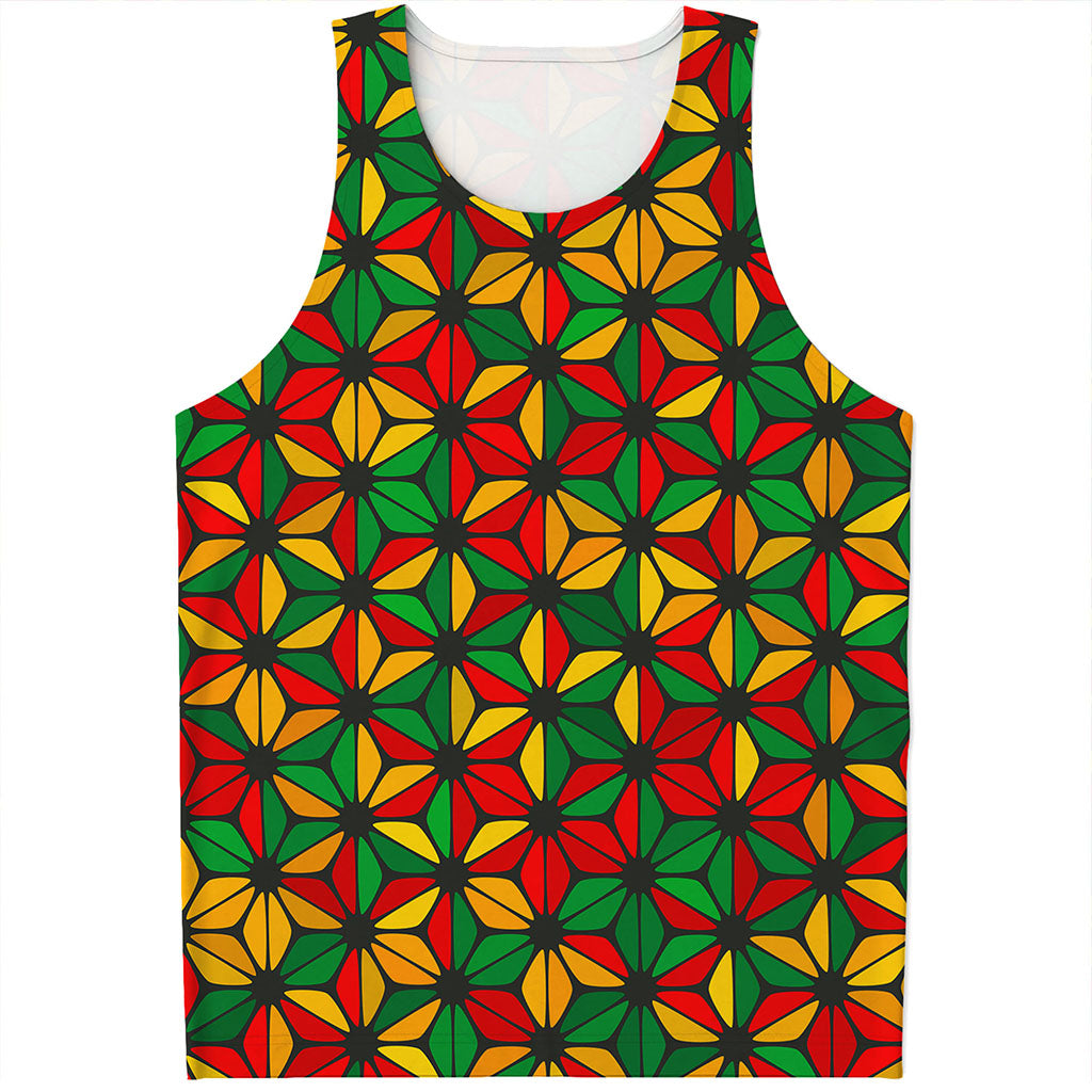 Geometric Reggae Pattern Print Men's Tank Top