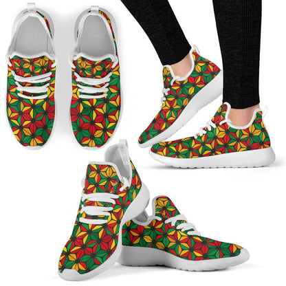 Geometric Reggae Pattern Print Mesh Knit Shoes GearFrost