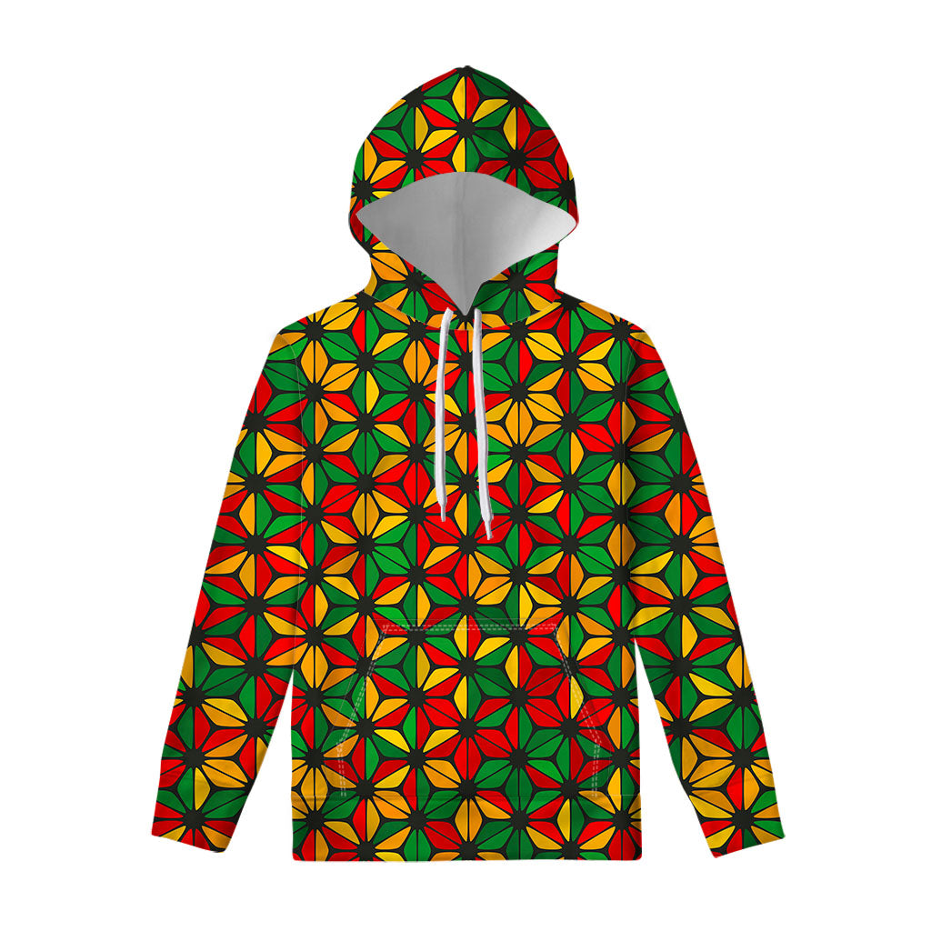 Geometric Reggae Pattern Print Pullover Hoodie