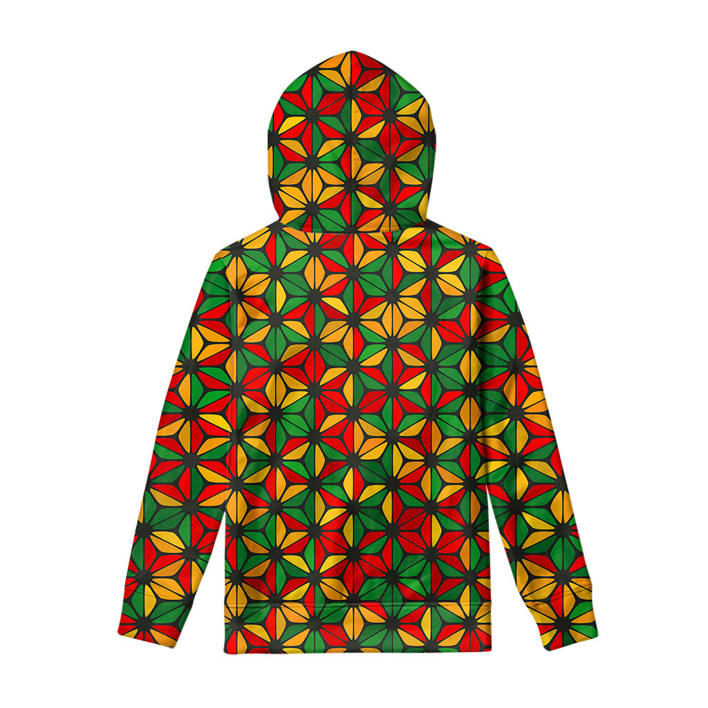 Geometric Reggae Pattern Print Pullover Hoodie