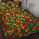 Geometric Reggae Pattern Print Quilt Bed Set