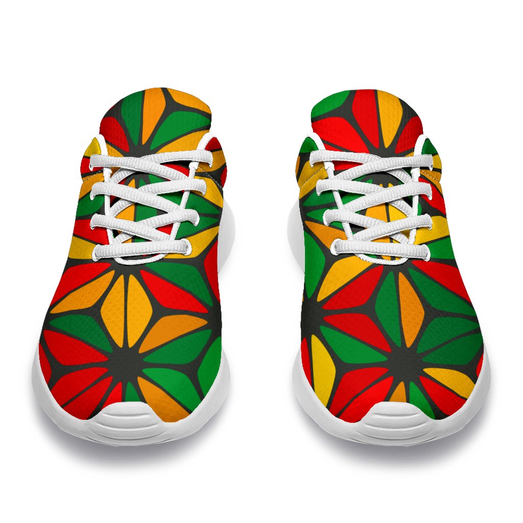 Geometric Reggae Pattern Print Sport Shoes GearFrost