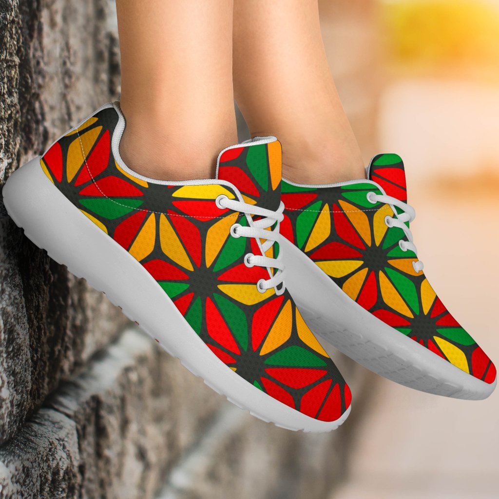 Geometric Reggae Pattern Print Sport Shoes GearFrost