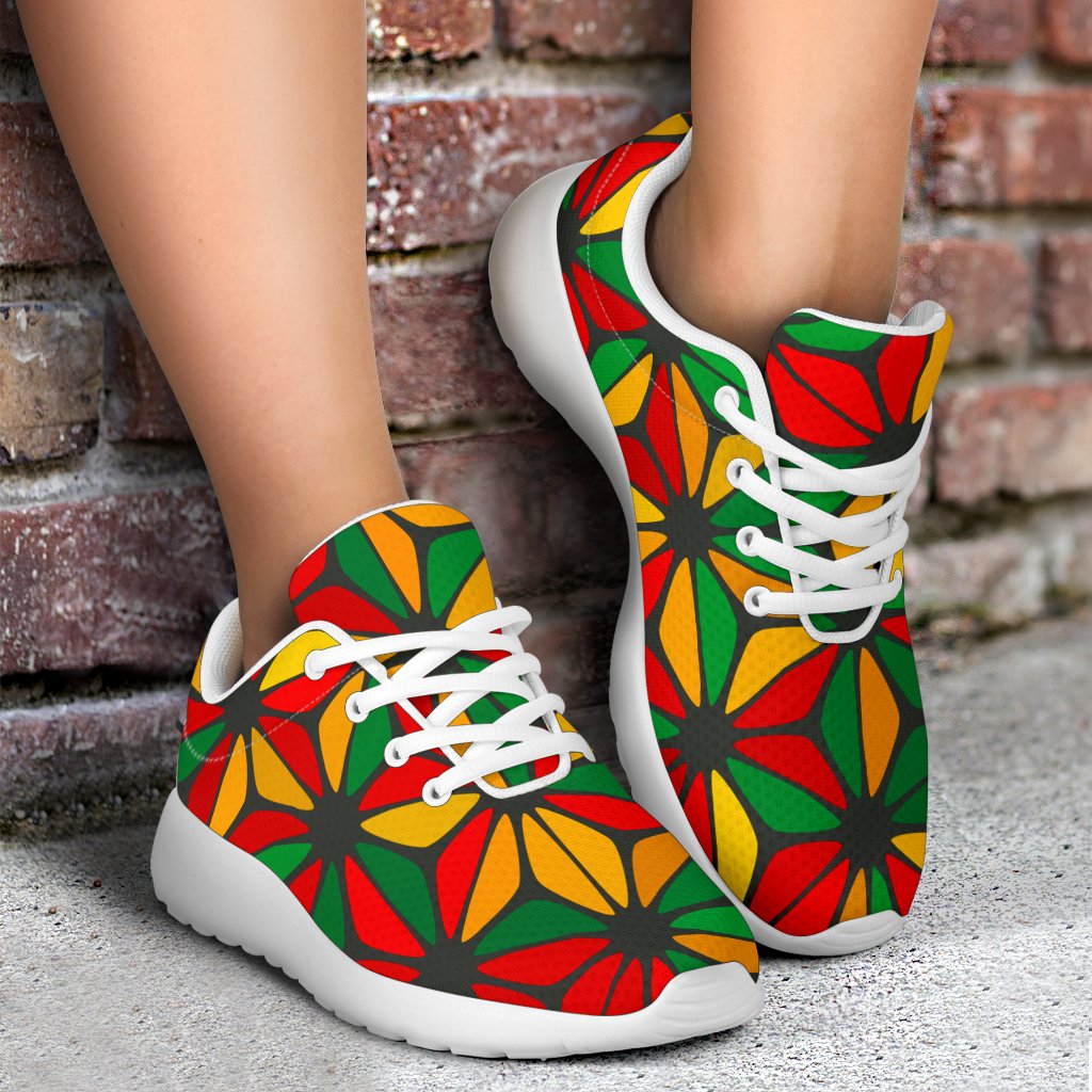 Geometric Reggae Pattern Print Sport Shoes GearFrost