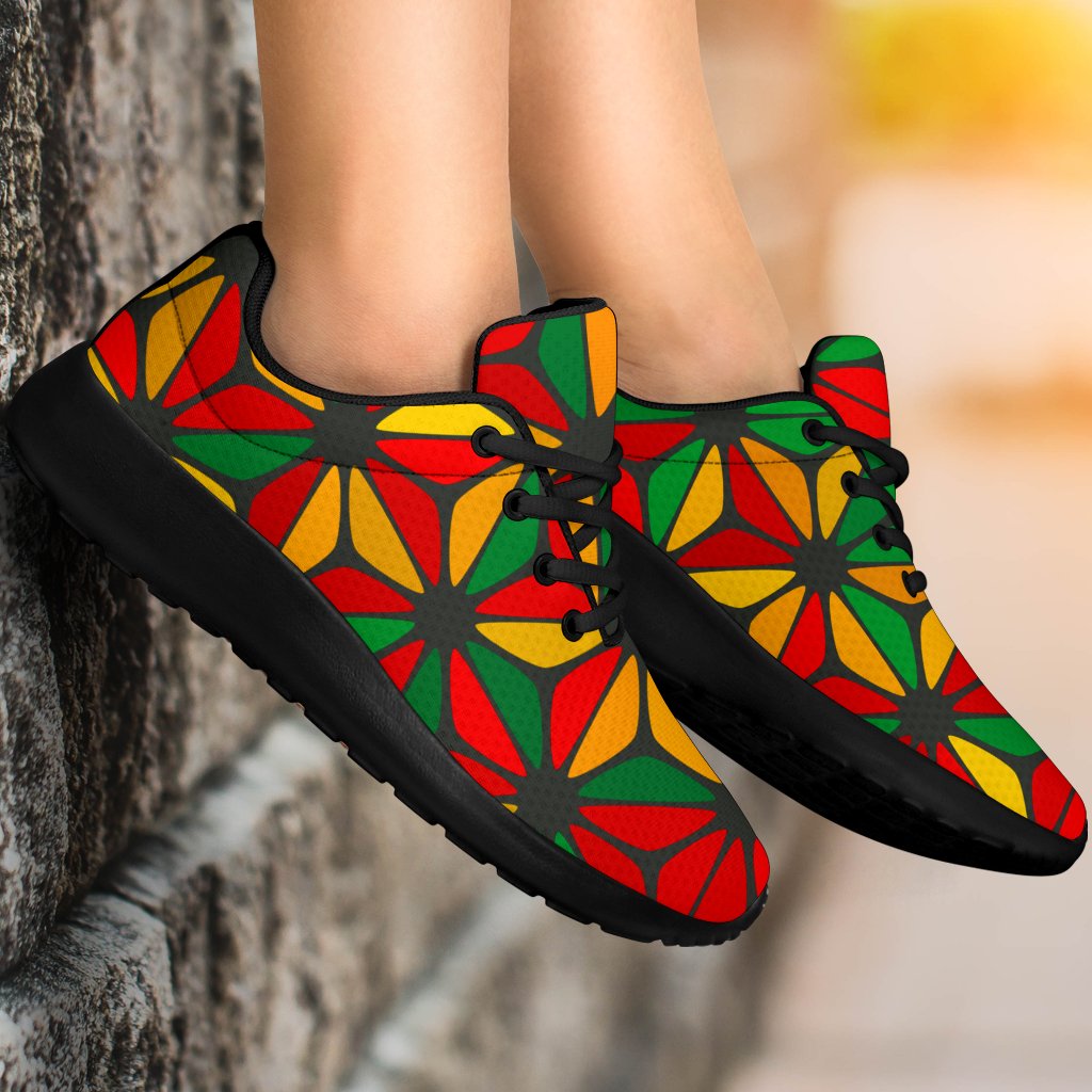 Geometric Reggae Pattern Print Sport Shoes GearFrost