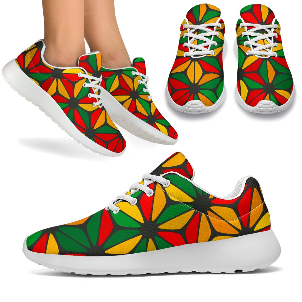 Geometric Reggae Pattern Print Sport Shoes GearFrost