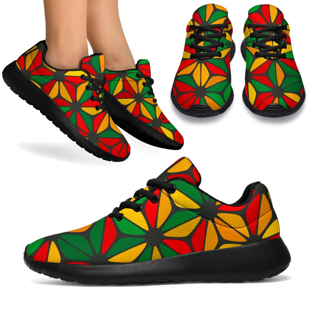 Geometric Reggae Pattern Print Sport Shoes GearFrost