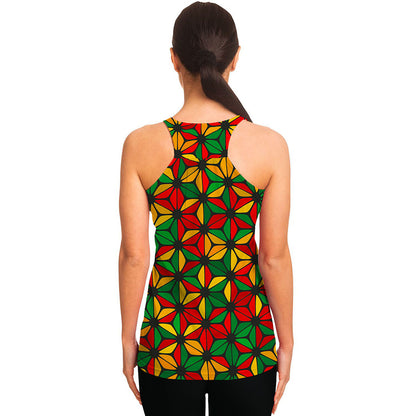 Geometric Reggae Pattern Print Women's Racerback Tank Top