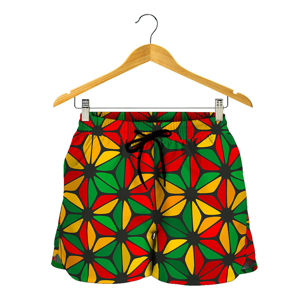 Geometric Reggae Pattern Print Women's Shorts