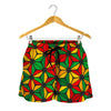 Geometric Reggae Pattern Print Women's Shorts