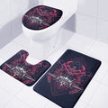 Geometric Samurai Mask Print 3 Piece Bath Mat Set