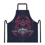 Geometric Samurai Mask Print Apron
