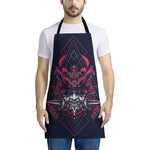 Geometric Samurai Mask Print Apron