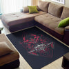 Geometric Samurai Mask Print Area Rug