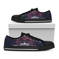 Geometric Samurai Mask Print Black Low Top Sneakers