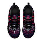 Geometric Samurai Mask Print Black Sneakers