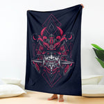 Geometric Samurai Mask Print Blanket