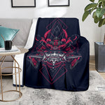 Geometric Samurai Mask Print Blanket