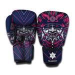 Geometric Samurai Mask Print Boxing Gloves