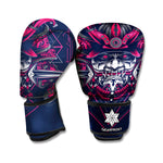 Geometric Samurai Mask Print Boxing Gloves