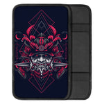 Geometric Samurai Mask Print Car Center Console Cover