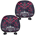 Geometric Samurai Mask Print Car Headrest Covers