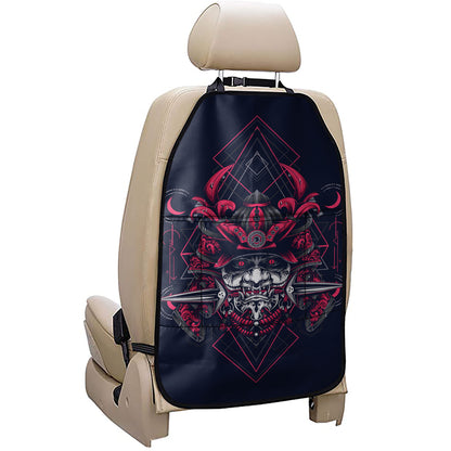 Geometric Samurai Mask Print Car Seat Organizers