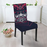 Geometric Samurai Mask Print Dining Chair Slipcover
