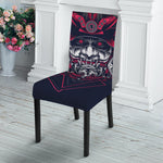 Geometric Samurai Mask Print Dining Chair Slipcover