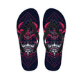 Geometric Samurai Mask Print Flip Flops