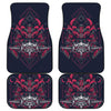 Geometric Samurai Mask Print Front and Back Car Floor Mats