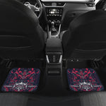 Geometric Samurai Mask Print Front and Back Car Floor Mats