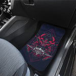 Geometric Samurai Mask Print Front and Back Car Floor Mats