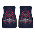 Geometric Samurai Mask Print Front Car Floor Mats