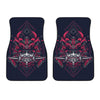 Geometric Samurai Mask Print Front Car Floor Mats