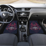 Geometric Samurai Mask Print Front Car Floor Mats