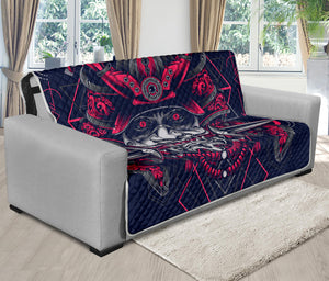 Geometric Samurai Mask Print Futon Protector