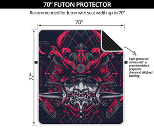 Geometric Samurai Mask Print Futon Protector