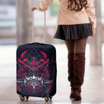 Geometric Samurai Mask Print Luggage Cover